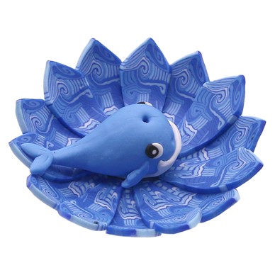 Fimo Round Blue Whale